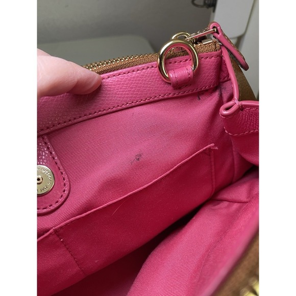 Coach Mini Christie Brown Pebble Leather Pink Trim Pink Lining Zip F37762 - Picture 14 of 16